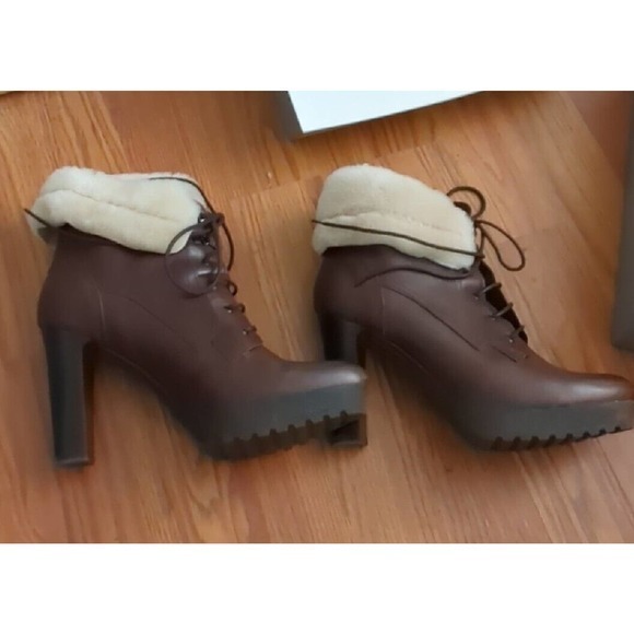 Manas Women’s Warm-Lined Short-Shaft Boots in Brown - Size 7 US 38 Heel - Picture 2 of 7